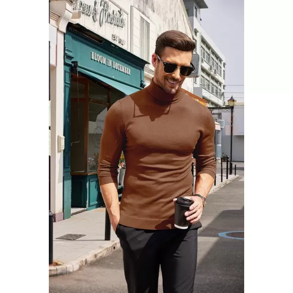 COOFANDY Men's Slim Fit Turtleneck Sweater Casual Basic Knitted Long Sleeve Pullover Sweater