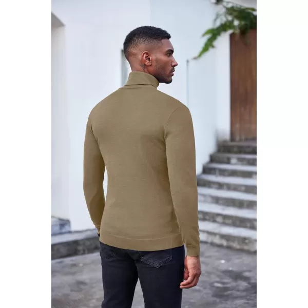 COOFANDY Men's Slim Fit Turtleneck Sweater Casual Basic Knitted Long Sleeve Pullover Sweater