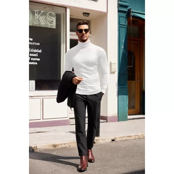 COOFANDY Men's Slim Fit Turtleneck Sweater Casual Basic Knitted Long Sleeve Pullover Sweater