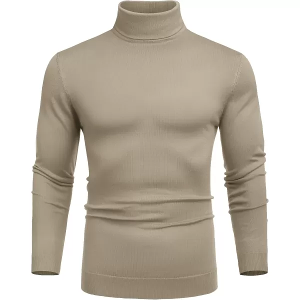 COOFANDY Men's Slim Fit Turtleneck Sweater Casual Basic Knitted Long Sleeve Pullover Sweater