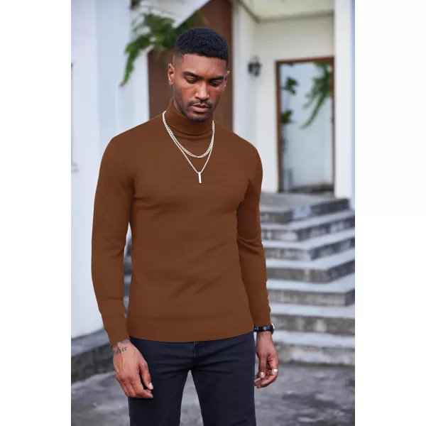 COOFANDY Men's Slim Fit Turtleneck Sweater Casual Basic Knitted Long Sleeve Pullover Sweater