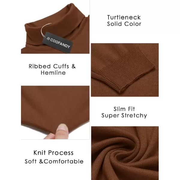 COOFANDY Men's Slim Fit Turtleneck Sweater Casual Basic Knitted Long Sleeve Pullover Sweater