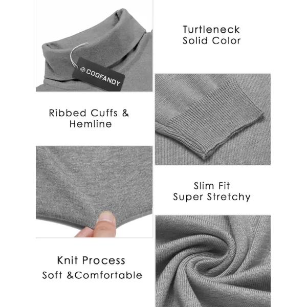 COOFANDY Men's Slim Fit Turtleneck Sweater Casual Basic Knitted Long Sleeve Pullover Sweater