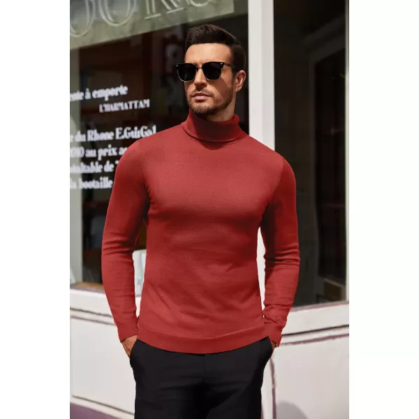 COOFANDY Men's Slim Fit Turtleneck Sweater Casual Basic Knitted Long Sleeve Pullover Sweater