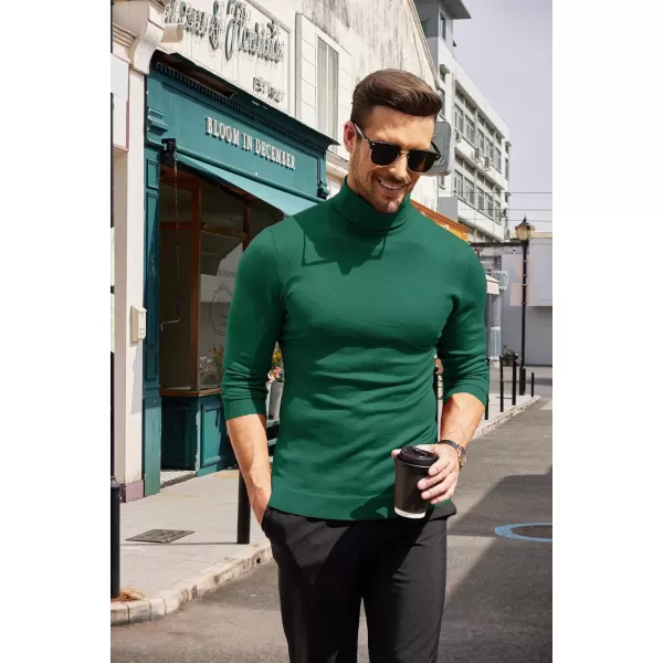 COOFANDY Men's Slim Fit Turtleneck Sweater Casual Basic Knitted Long Sleeve Pullover Sweater