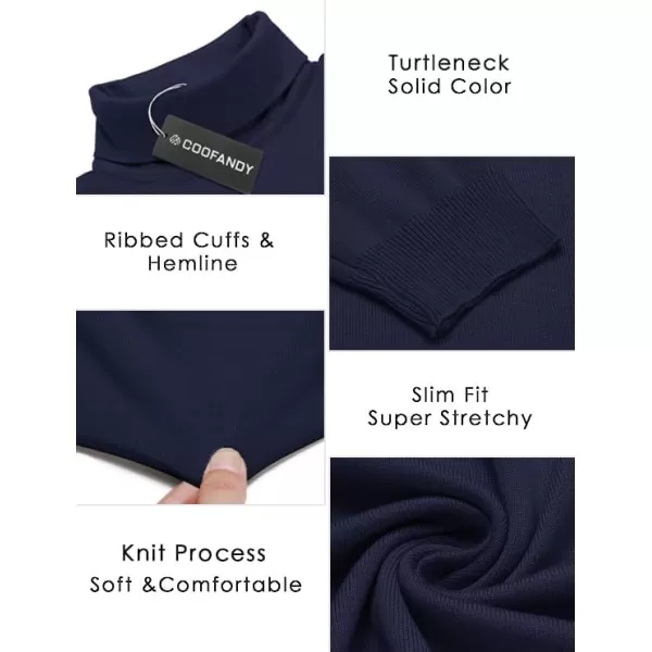 COOFANDY Men's Slim Fit Turtleneck Sweater Casual Basic Knitted Long Sleeve Pullover Sweater