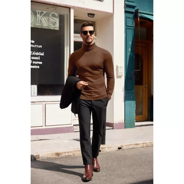 COOFANDY Men's Slim Fit Turtleneck Sweater Casual Basic Knitted Long Sleeve Pullover Sweater