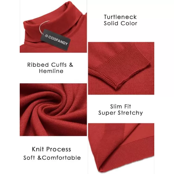 COOFANDY Men's Slim Fit Turtleneck Sweater Casual Basic Knitted Long Sleeve Pullover Sweater