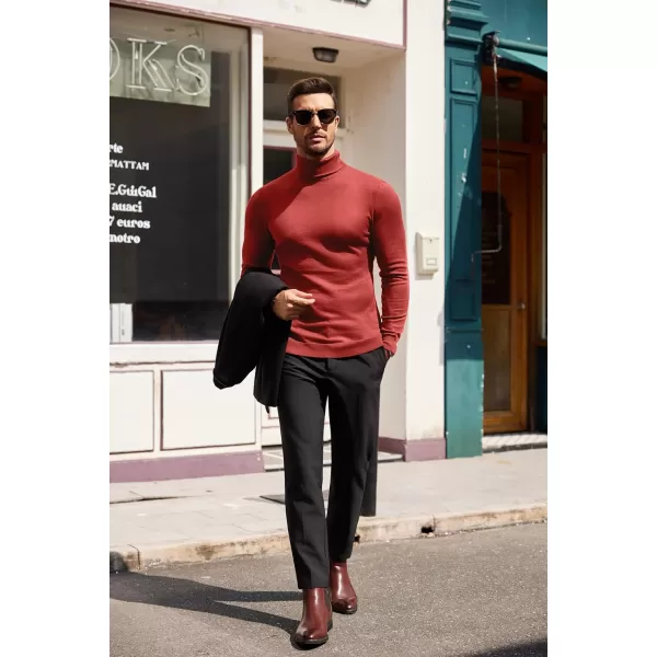 COOFANDY Men's Slim Fit Turtleneck Sweater Casual Basic Knitted Long Sleeve Pullover Sweater