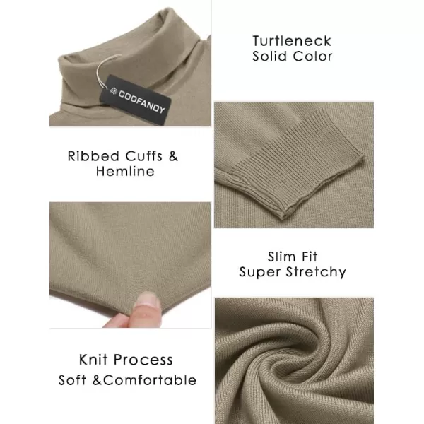 COOFANDY Men's Slim Fit Turtleneck Sweater Casual Basic Knitted Long Sleeve Pullover Sweater