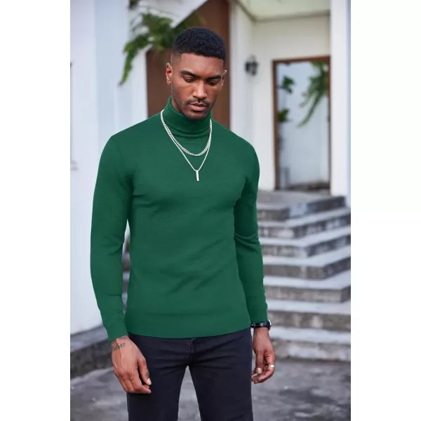 COOFANDY Men's Slim Fit Turtleneck Sweater Casual Basic Knitted Long Sleeve Pullover Sweater