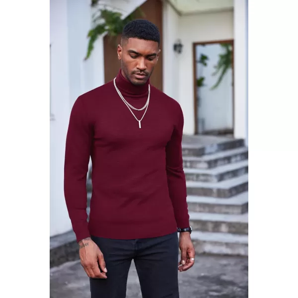 COOFANDY Men's Slim Fit Turtleneck Sweater Casual Basic Knitted Long Sleeve Pullover Sweater