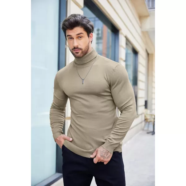 COOFANDY Men's Slim Fit Turtleneck Sweater Casual Basic Knitted Long Sleeve Pullover Sweater