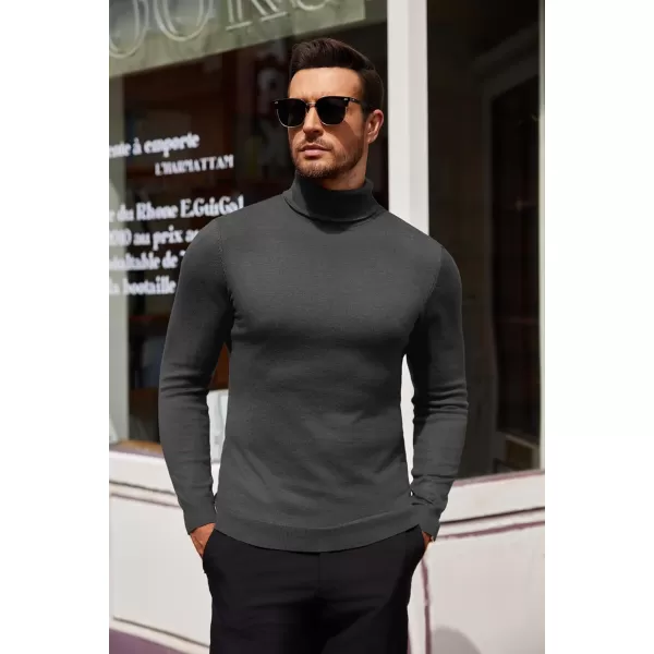 COOFANDY Men's Slim Fit Turtleneck Sweater Casual Basic Knitted Long Sleeve Pullover Sweater