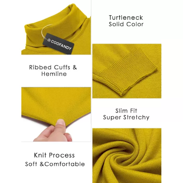 COOFANDY Men's Slim Fit Turtleneck Sweater Casual Basic Knitted Long Sleeve Pullover Sweater