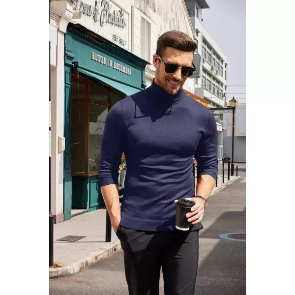COOFANDY Men's Slim Fit Turtleneck Sweater Casual Basic Knitted Long Sleeve Pullover Sweater