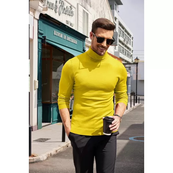 COOFANDY Men's Slim Fit Turtleneck Sweater Casual Basic Knitted Long Sleeve Pullover Sweater