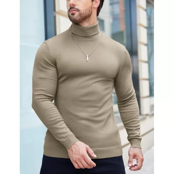 COOFANDY Men's Slim Fit Turtleneck Sweater Casual Basic Knitted Long Sleeve Pullover Sweater