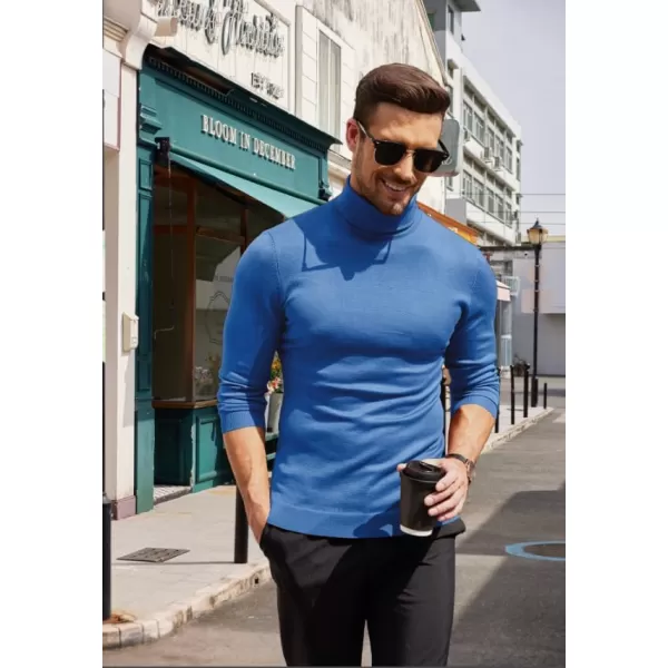 COOFANDY Men's Slim Fit Turtleneck Sweater Casual Basic Knitted Long Sleeve Pullover Sweater