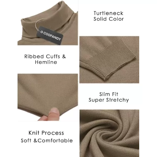 COOFANDY Men's Slim Fit Turtleneck Sweater Casual Basic Knitted Long Sleeve Pullover Sweater
