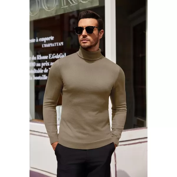 COOFANDY Men's Slim Fit Turtleneck Sweater Casual Basic Knitted Long Sleeve Pullover Sweater