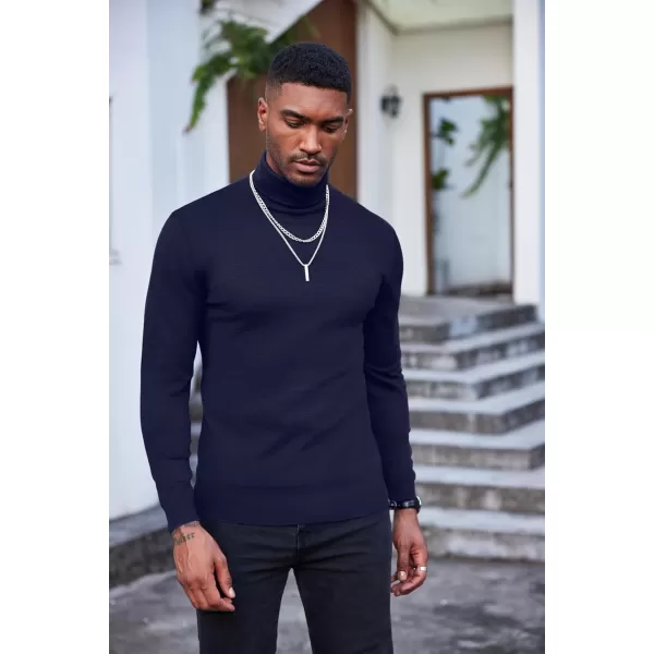 COOFANDY Men's Slim Fit Turtleneck Sweater Casual Basic Knitted Long Sleeve Pullover Sweater