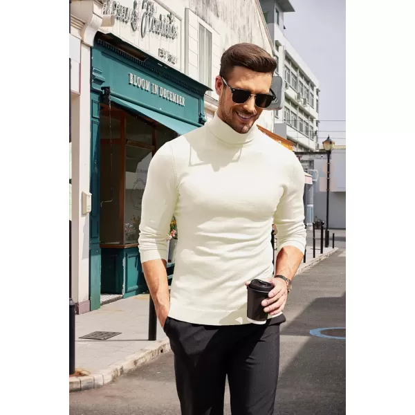 COOFANDY Men's Slim Fit Turtleneck Sweater Casual Basic Knitted Long Sleeve Pullover Sweater