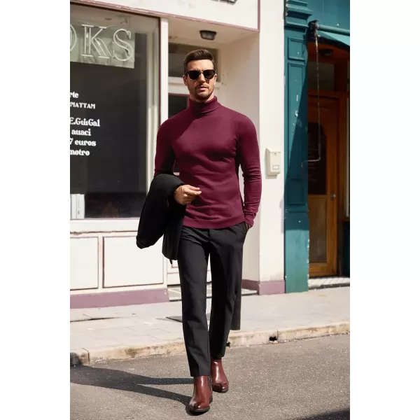 COOFANDY Men's Slim Fit Turtleneck Sweater Casual Basic Knitted Long Sleeve Pullover Sweater