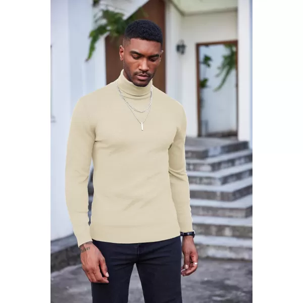 COOFANDY Men's Slim Fit Turtleneck Sweater Casual Basic Knitted Long Sleeve Pullover Sweater