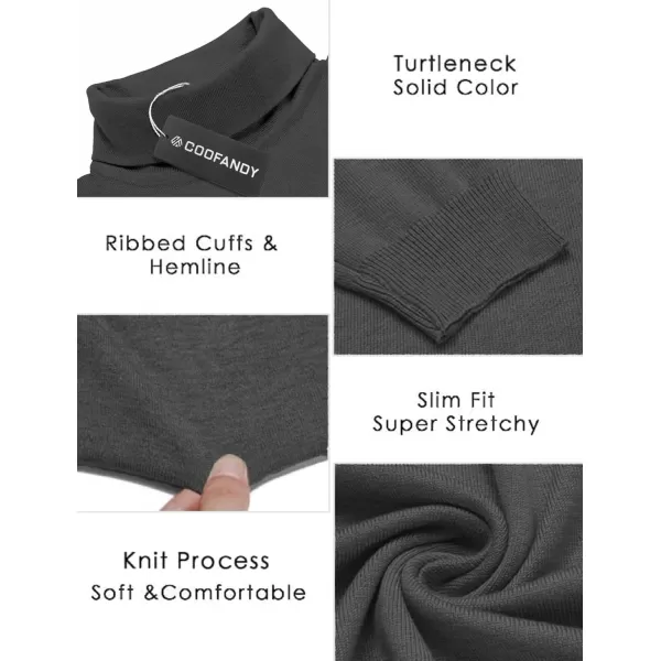 COOFANDY Men's Slim Fit Turtleneck Sweater Casual Basic Knitted Long Sleeve Pullover Sweater