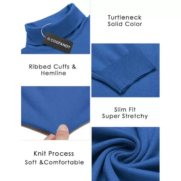 COOFANDY Men's Slim Fit Turtleneck Sweater Casual Basic Knitted Long Sleeve Pullover Sweater