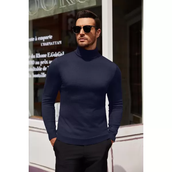 COOFANDY Men's Slim Fit Turtleneck Sweater Casual Basic Knitted Long Sleeve Pullover Sweater