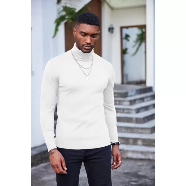 COOFANDY Men's Slim Fit Turtleneck Sweater Casual Basic Knitted Long Sleeve Pullover Sweater