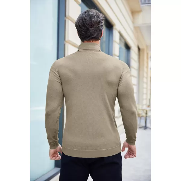 COOFANDY Men's Slim Fit Turtleneck Sweater Casual Basic Knitted Long Sleeve Pullover Sweater