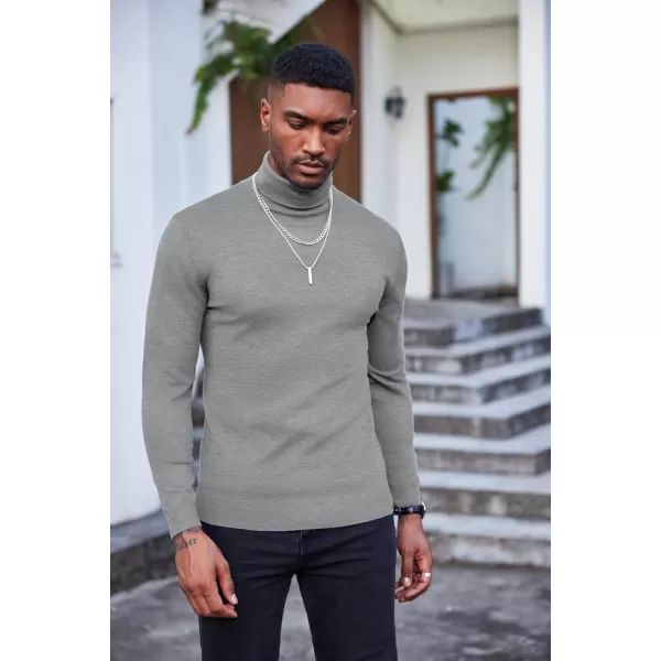 COOFANDY Men's Slim Fit Turtleneck Sweater Casual Basic Knitted Long Sleeve Pullover Sweater