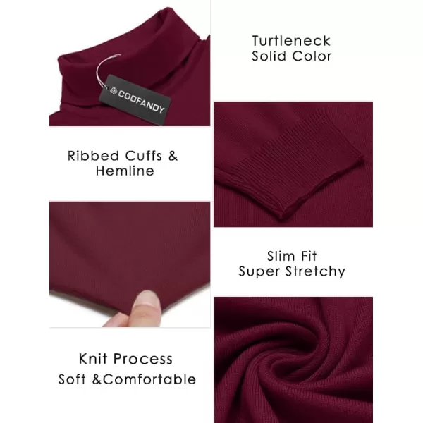 COOFANDY Men's Slim Fit Turtleneck Sweater Casual Basic Knitted Long Sleeve Pullover Sweater