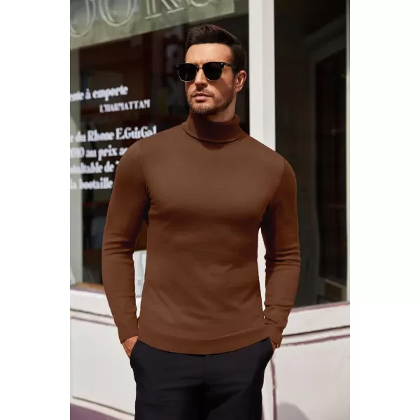 COOFANDY Men's Slim Fit Turtleneck Sweater Casual Basic Knitted Long Sleeve Pullover Sweater