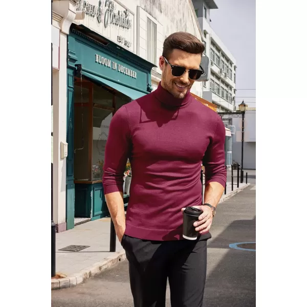 COOFANDY Men's Slim Fit Turtleneck Sweater Casual Basic Knitted Long Sleeve Pullover Sweater