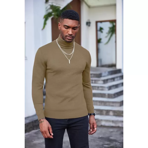 COOFANDY Men's Slim Fit Turtleneck Sweater Casual Basic Knitted Long Sleeve Pullover Sweater