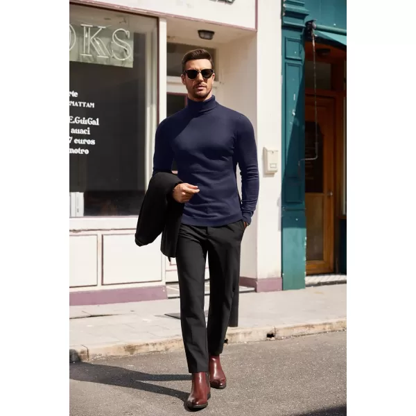 COOFANDY Men's Slim Fit Turtleneck Sweater Casual Basic Knitted Long Sleeve Pullover Sweater