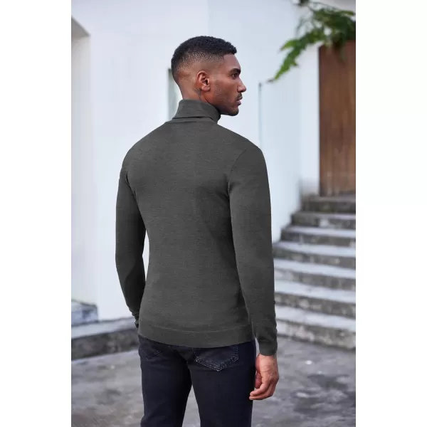COOFANDY Men's Slim Fit Turtleneck Sweater Casual Basic Knitted Long Sleeve Pullover Sweater
