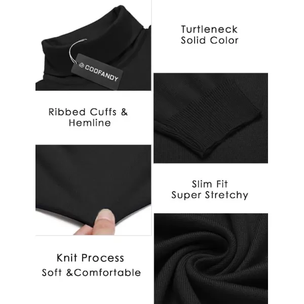COOFANDY Men's Slim Fit Turtleneck Sweater Casual Basic Knitted Long Sleeve Pullover Sweater