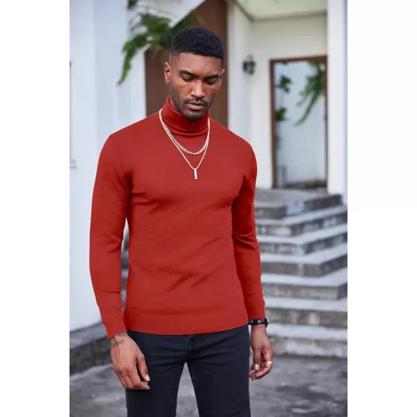 COOFANDY Men's Slim Fit Turtleneck Sweater Casual Basic Knitted Long Sleeve Pullover Sweater