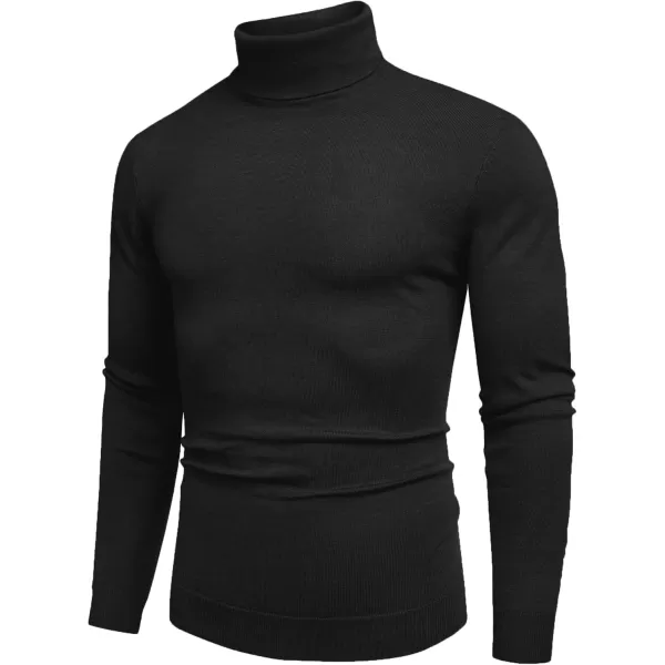 COOFANDY Men's Slim Fit Turtleneck Sweater Casual Basic Knitted Long Sleeve Pullover Sweater