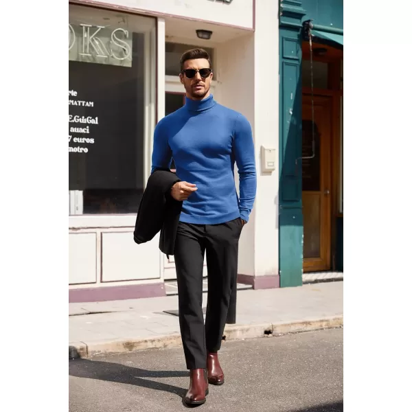 COOFANDY Men's Slim Fit Turtleneck Sweater Casual Basic Knitted Long Sleeve Pullover Sweater