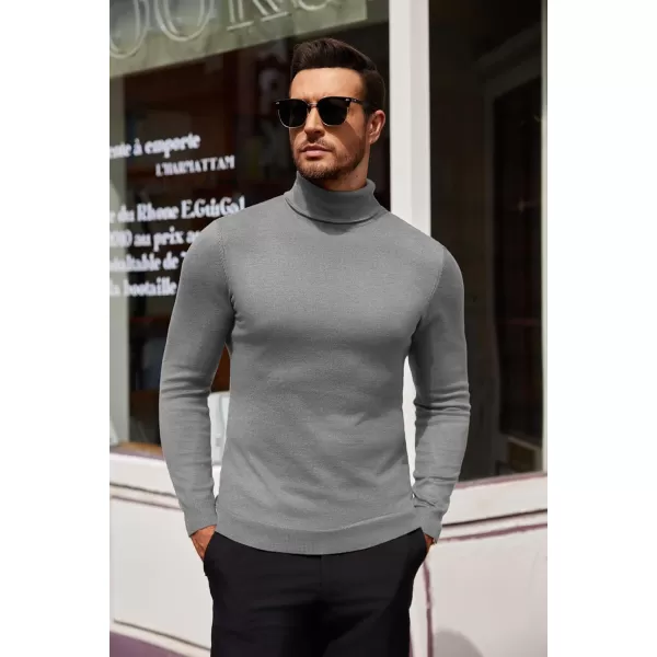 COOFANDY Men's Slim Fit Turtleneck Sweater Casual Basic Knitted Long Sleeve Pullover Sweater