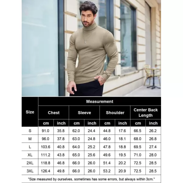 COOFANDY Men's Slim Fit Turtleneck Sweater Casual Basic Knitted Long Sleeve Pullover Sweater