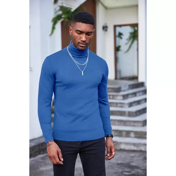 COOFANDY Men's Slim Fit Turtleneck Sweater Casual Basic Knitted Long Sleeve Pullover Sweater