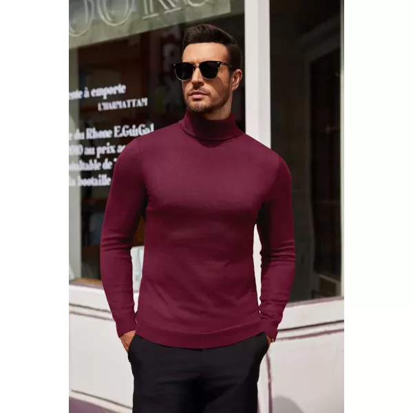 COOFANDY Men's Slim Fit Turtleneck Sweater Casual Basic Knitted Long Sleeve Pullover Sweater