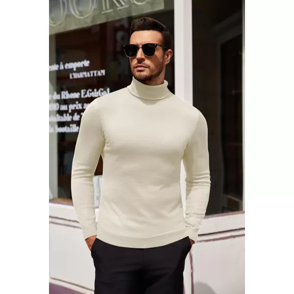 COOFANDY Men's Slim Fit Turtleneck Sweater Casual Basic Knitted Long Sleeve Pullover Sweater